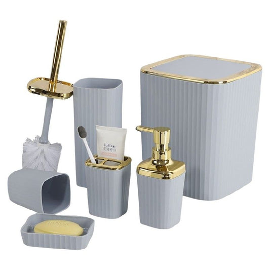 6-Piece Bathroom Accessories Set - Elegant Design